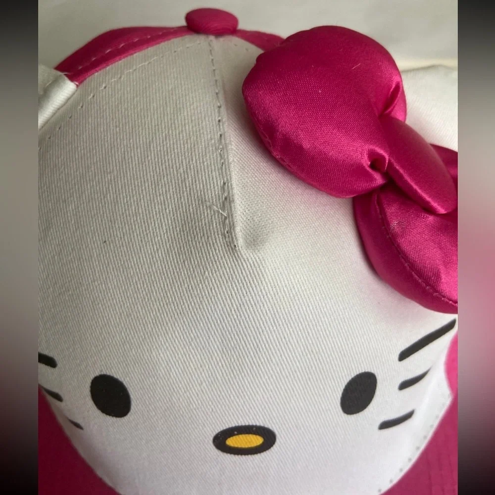 Hello Kitty Sanrio Face Youth Hat with Ears Pink NWT 2023 Children OS Adjustable